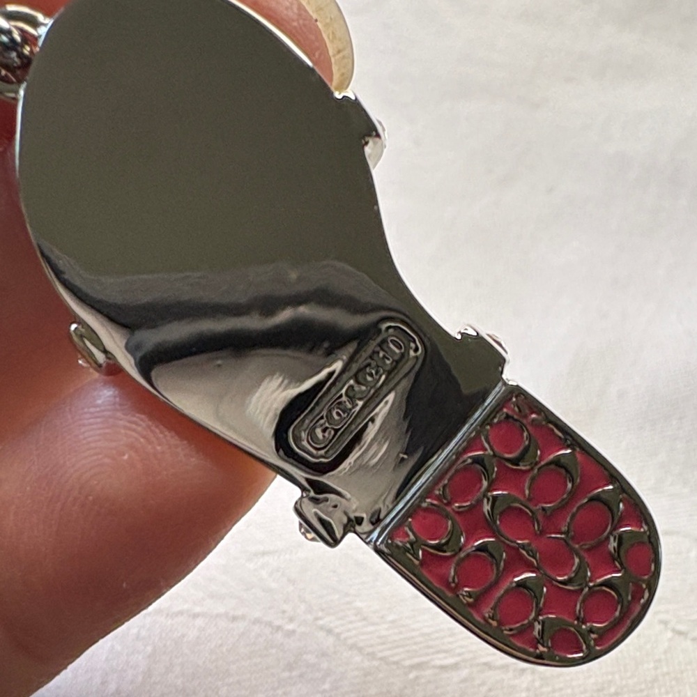 Coach Pink Rhinestone Flip Flop Keyring - Picture 2 of 4